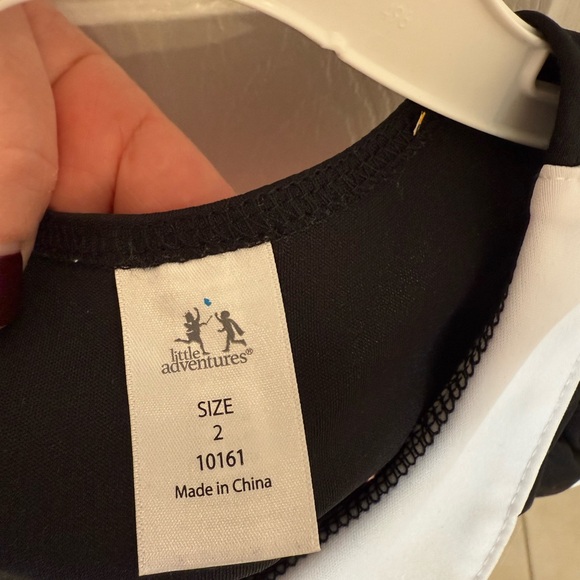 Polka Dot Red and Black Kids Casual Dress - Picture 2 of 3